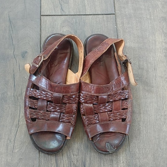 Vtg Bally Italian leather wovan sandals 10 main image 7